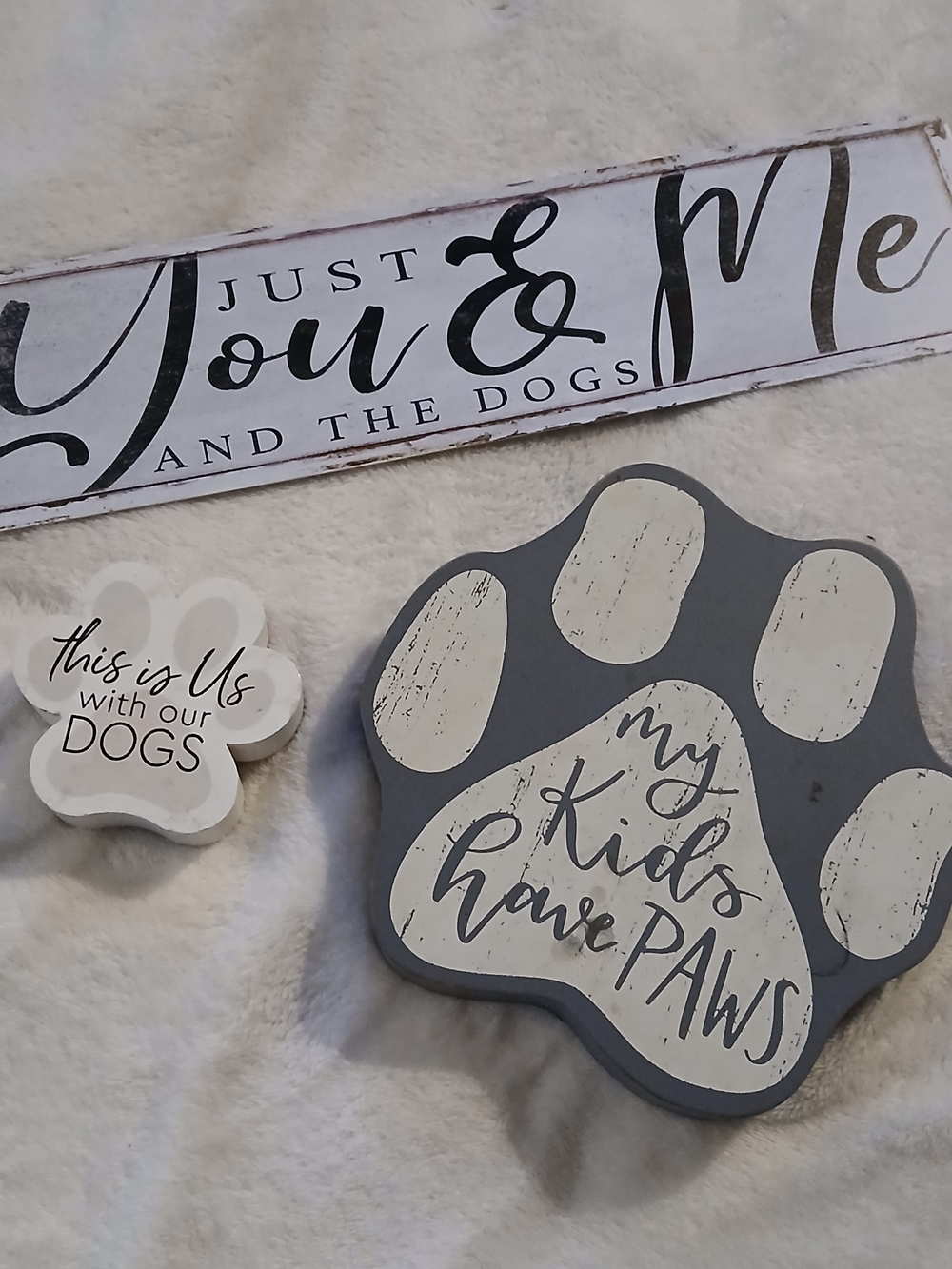 Just You Me & The Dogs / My Kids Have Paws 3pc Decorative Accents